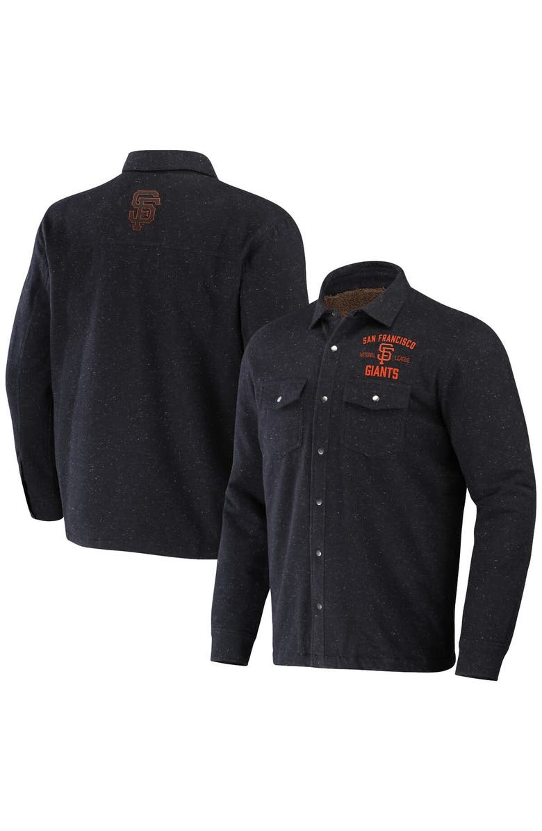 Darius Rucker Collection by Fanatics Men's Darius Rucker Collection by Fanatics Black San Francisco Giants Ringstop Full-Snap Shacket, Main, color, Black
