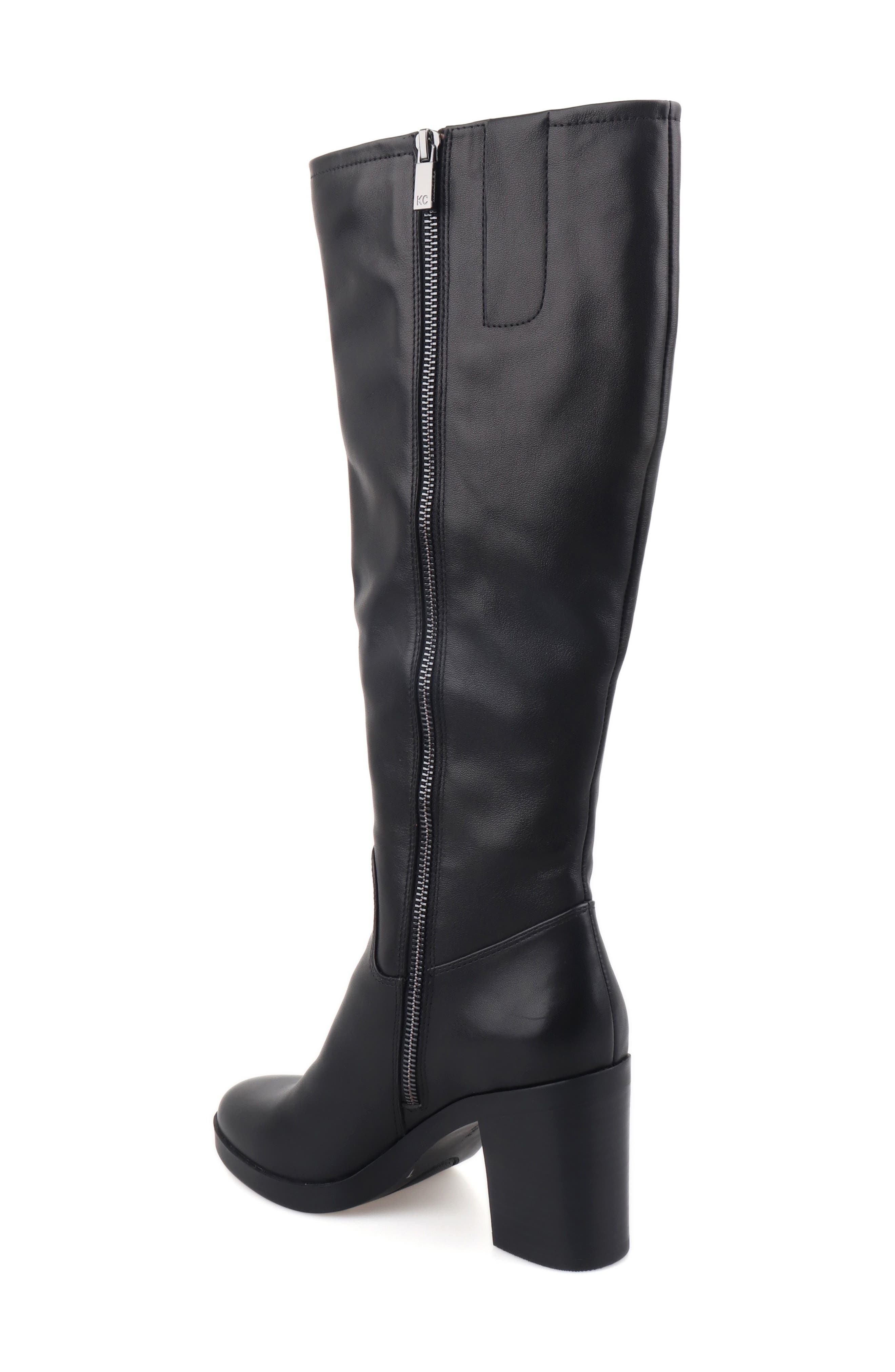 Kenneth Cole New York Veronica Knee High Boot, Alternate, color, Black Leather
