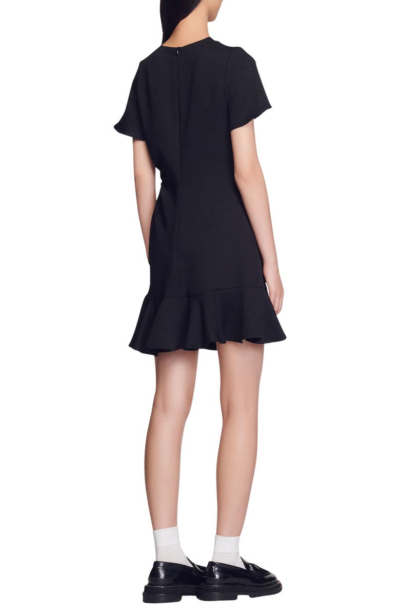 SANDRO Tessa Fit & Flare Dress, Alternate, color, Black