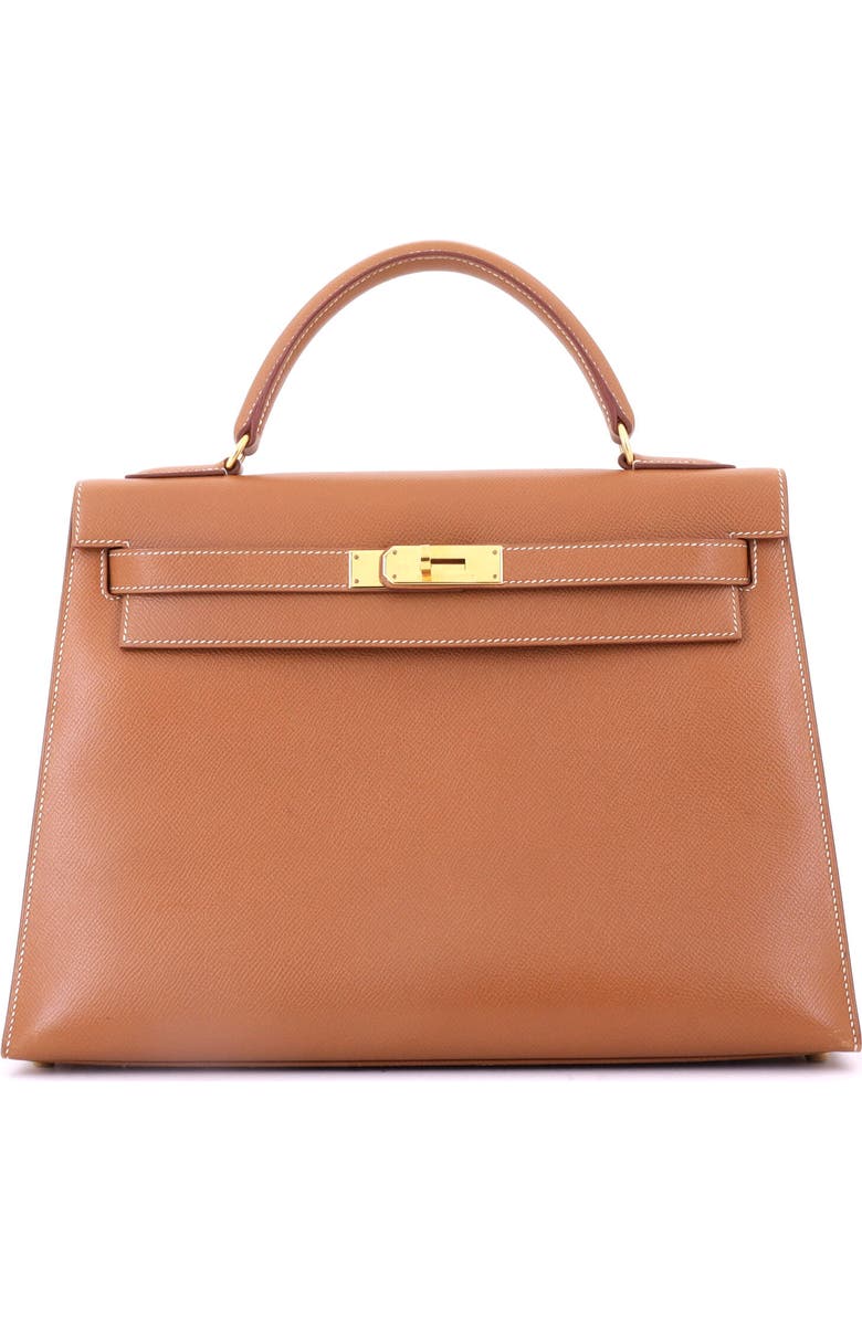 Pre-Owned Hermes Kelly Handbag Brown Courchevel with Gold Hardware 32, Main, color,