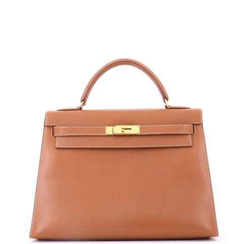 Kelly Handbag Brown Courchevel with Gold Hardware 32