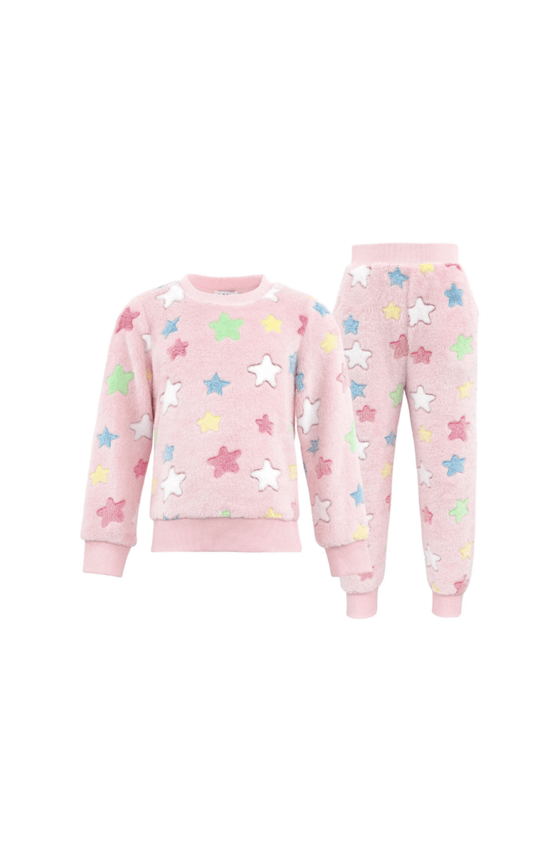Lola + The Boys Pinky Stars Fuzzy Set, Main, color, Pink