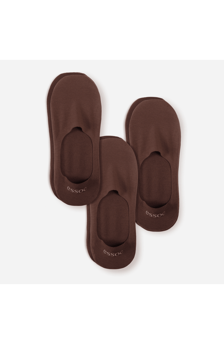 Essoc Inc Unisex Cotton No Show Socks 3-Pack, Main, color, Toffee Tan - M