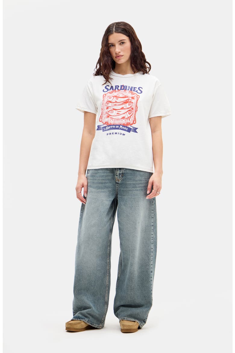 Sardines Relaxed Cotton Graphic T-Shirt, Alternate, color, WHITE