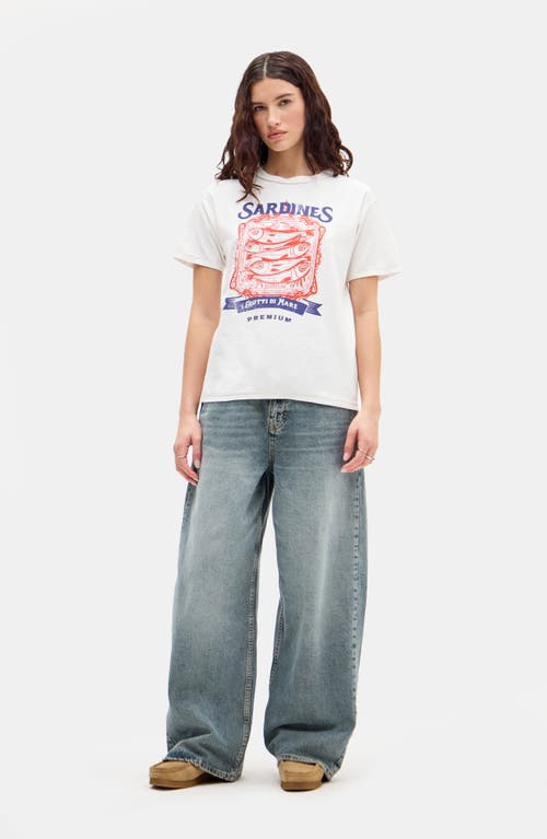 Bdg Urban Outfitters Sardines Relaxed Cotton Graphic T-shirt In White