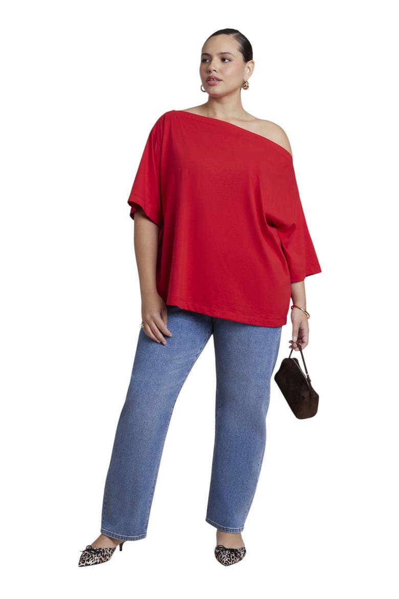 Slouchy Tee (plus), Alternate, color, BARBADOS CHERRY