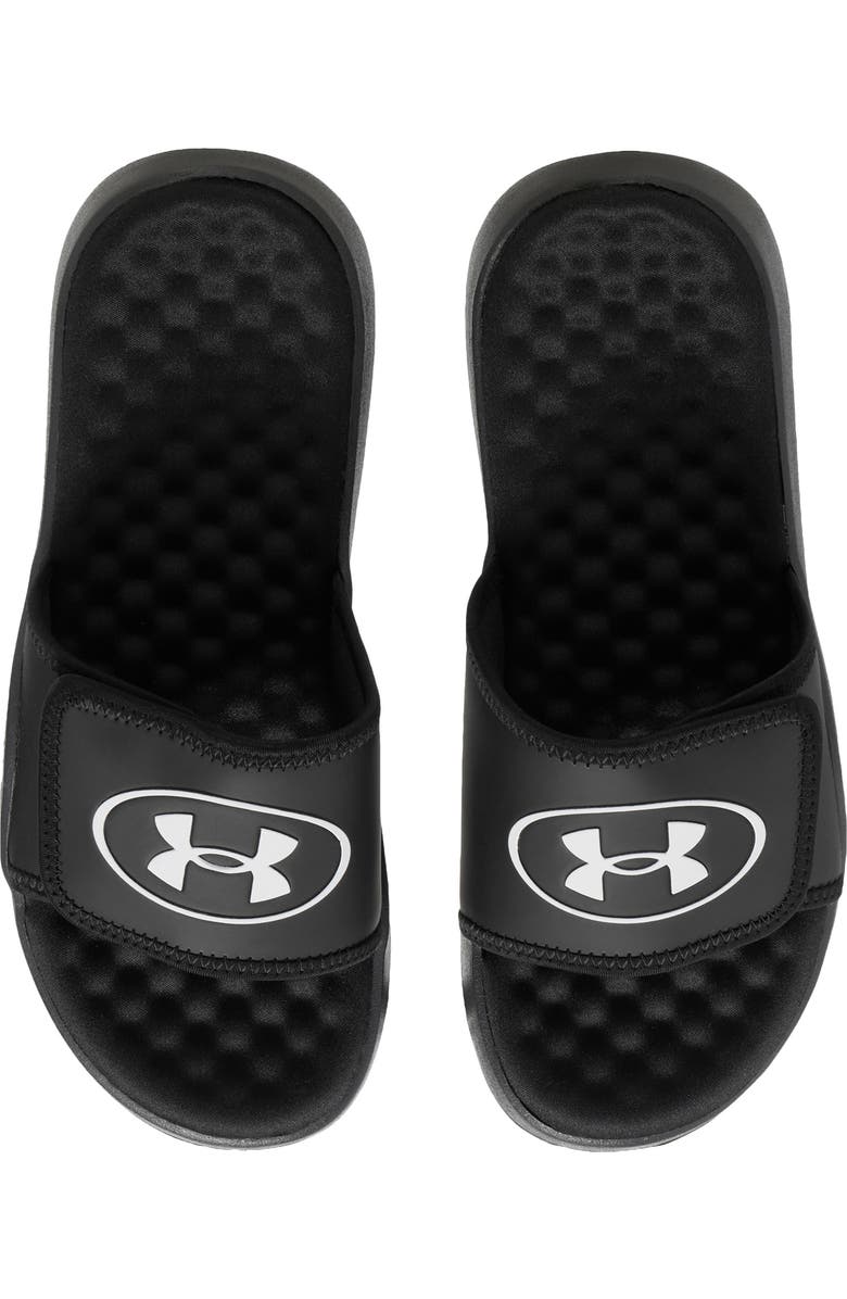 Under Armour UA Ignite Pro 8 Water Resistant Slide Sandal, Alternate, color, Black White