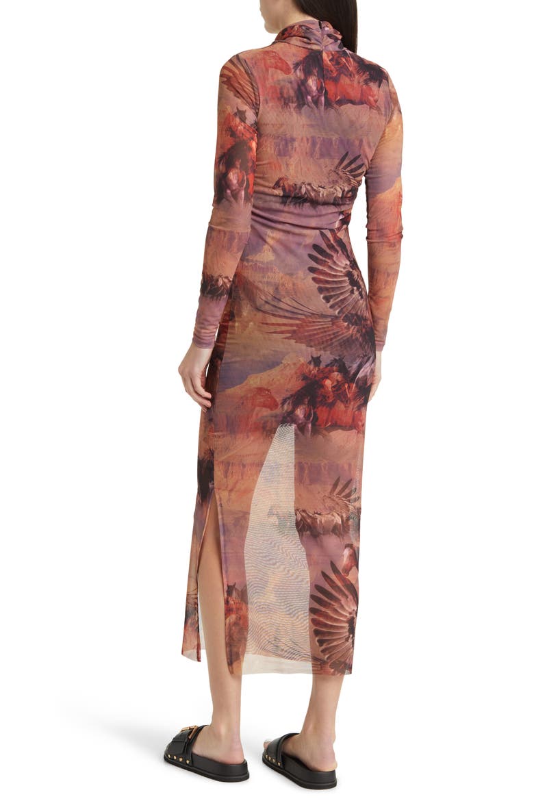 Tia Colca Long Sleeve Midi Dress, Alternate, color, CANYON PURPLE