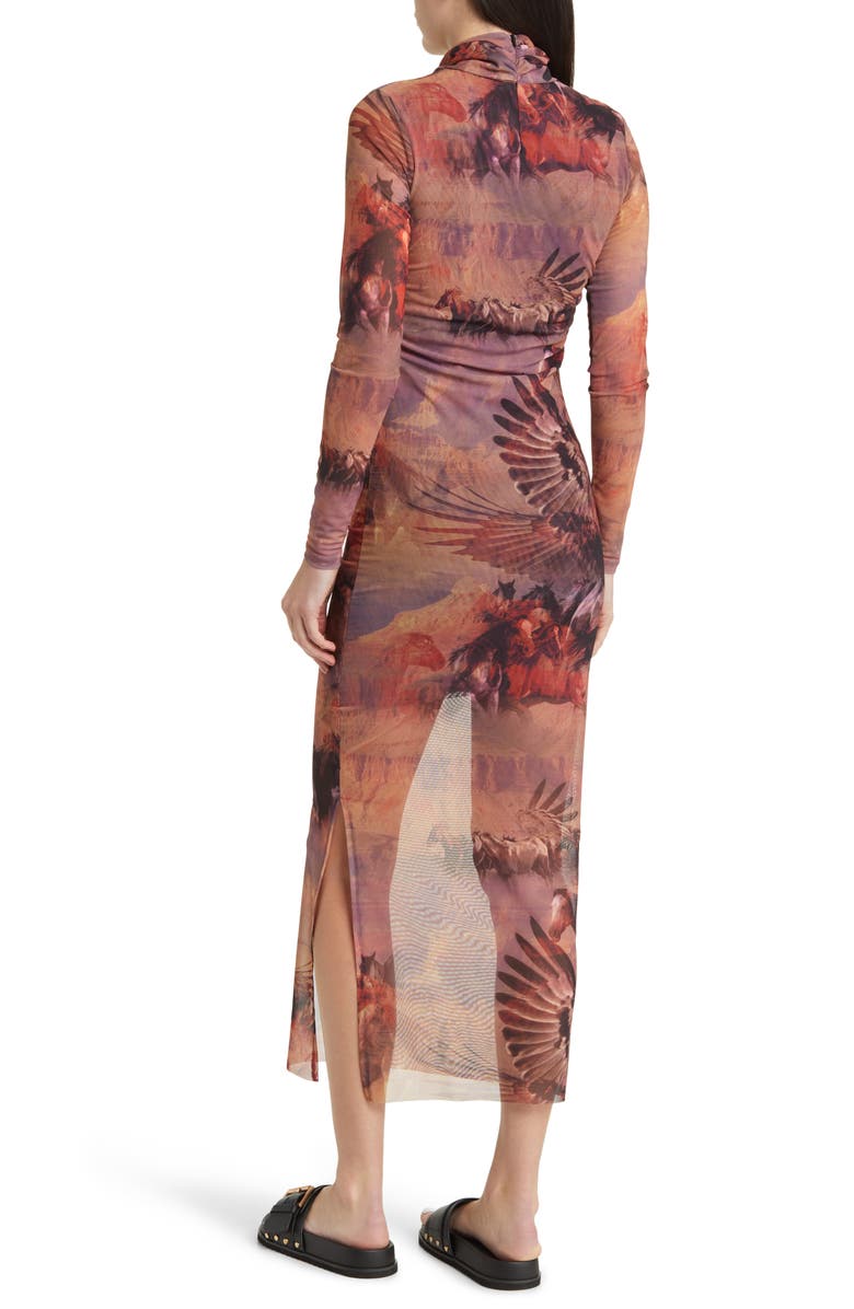 AllSaints Tia Colca Long Sleeve Midi Dress, Alternate, color,