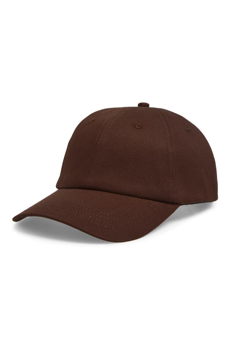 Cotton Twill Ball Cap, Main, color, BROWN
