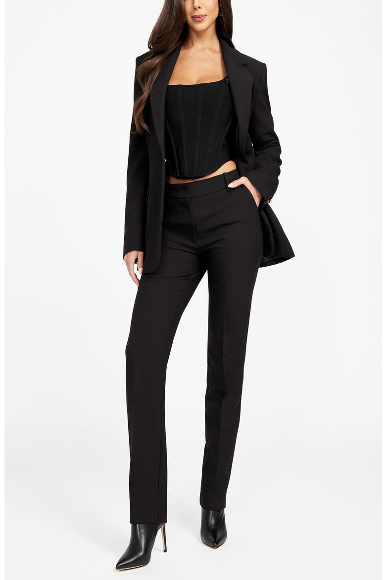 Dalia Mid Rise Slim Chinos, Alternate, color, JBLACK-BLACK
