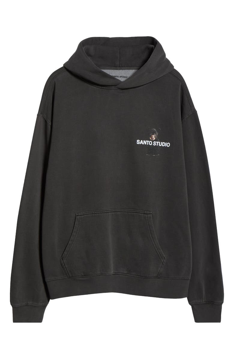 SANTO STUDIO Watching Graphic Hoodie, Alternate, color, Black