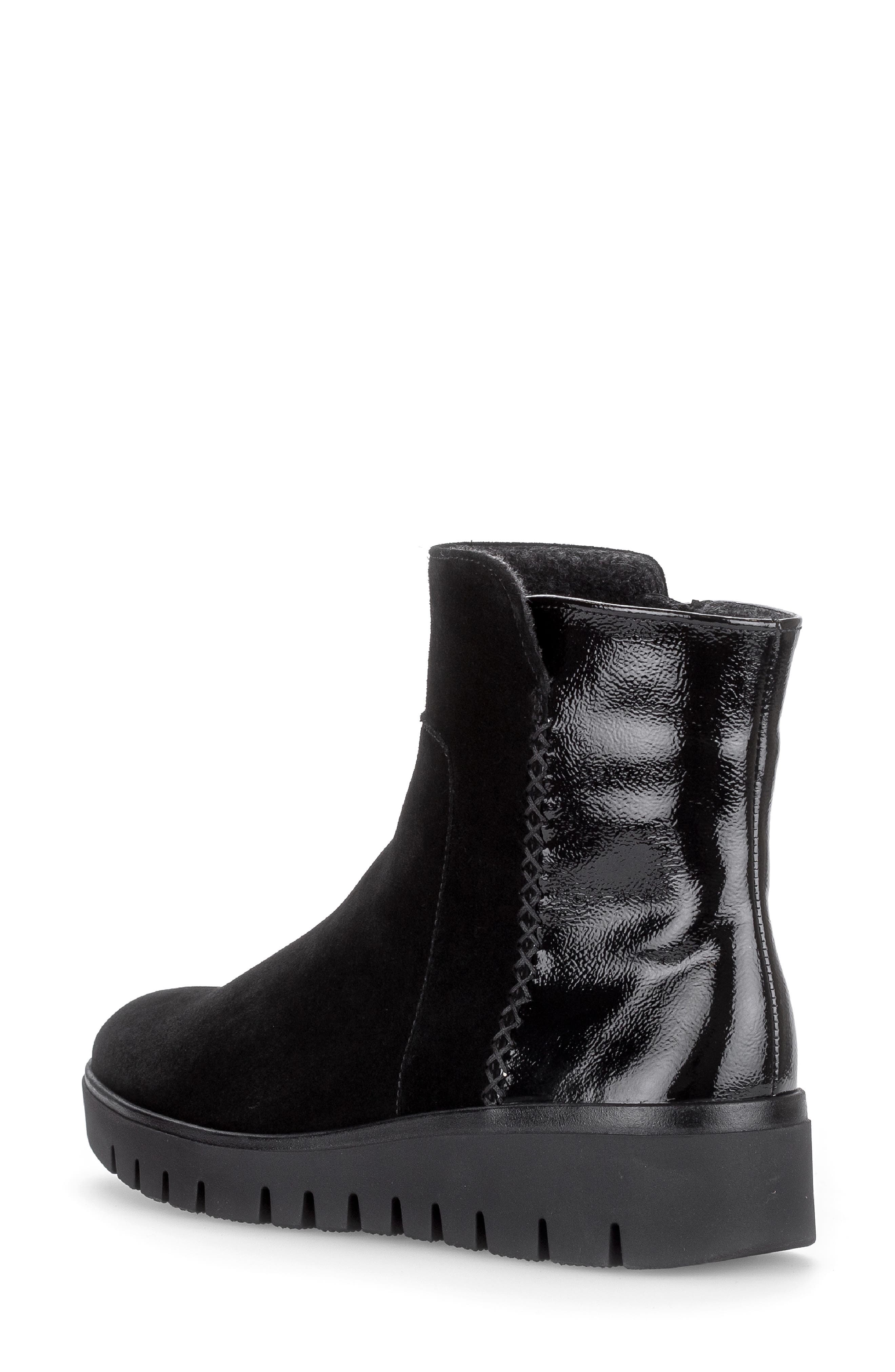 Sally Leather Wedge Bootie, Alternate, color, BLACK