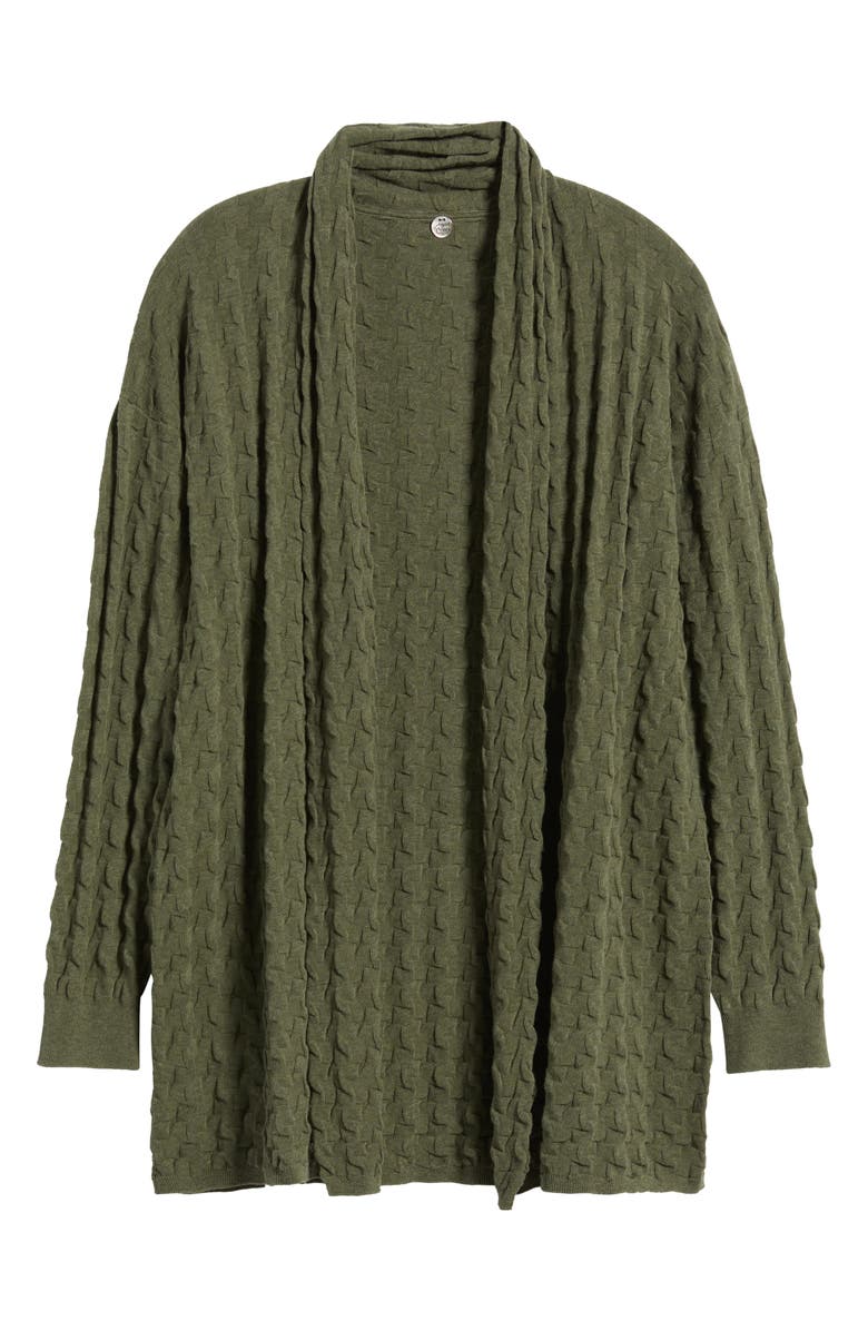 MARGARET O'LEARY 3-D Open Cotton Cardigan, Alternate, color, 