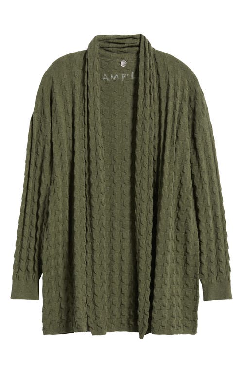 Margaret O'leary 3-d Open Cotton Cardigan In Green
