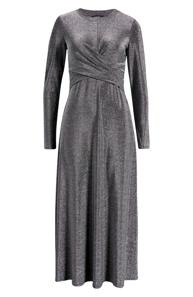 Halogen<sup>®</sup> Draped Metallic Long Sleeve Maxi Dress, Alternate, color,