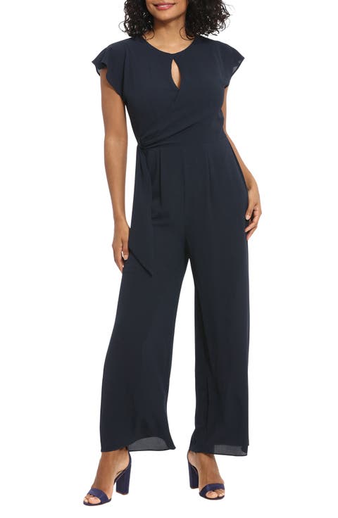 Keyhole Cap Sleeve Jumpsuit