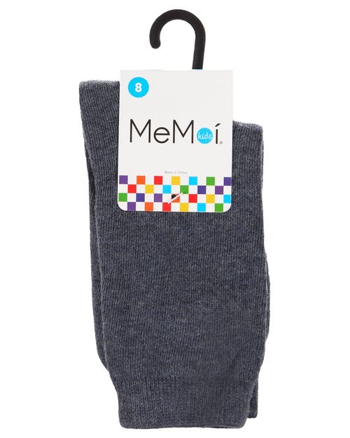 Memoi Kids' Basic Cotton Blend Crew Socks In Gray