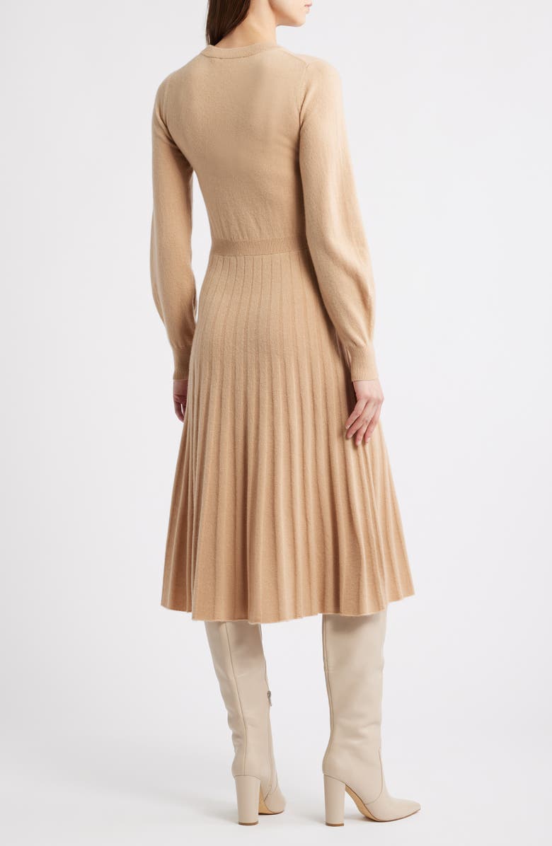 Elie Tahari The Aviva Long Sleeve Cashmere Sweater Dress, Alternate, color, French Beige