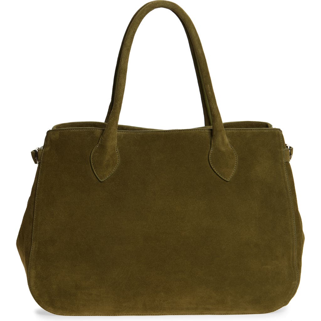 Reformation Large Patrizia Suede Satchel In Leccio Suede
