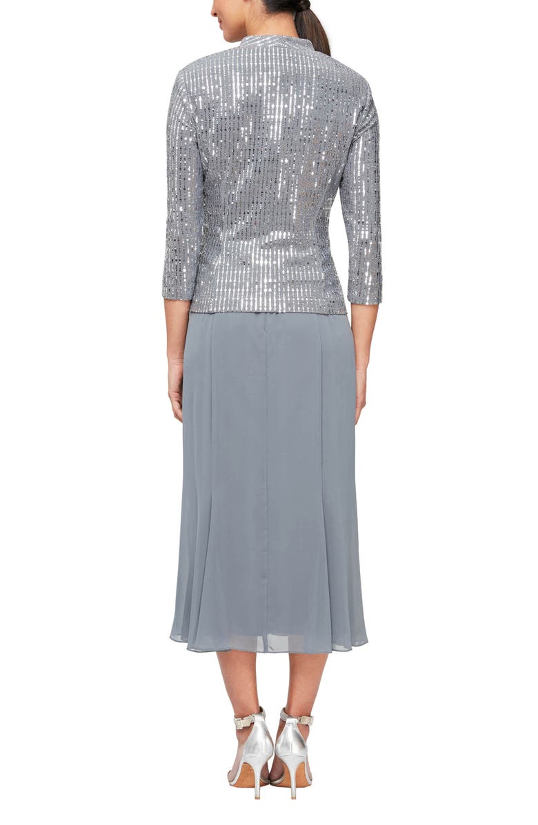 Alex Evenings Two-Piece Sequin & Chiffon Dress with Jacket, Alternate, color, 
