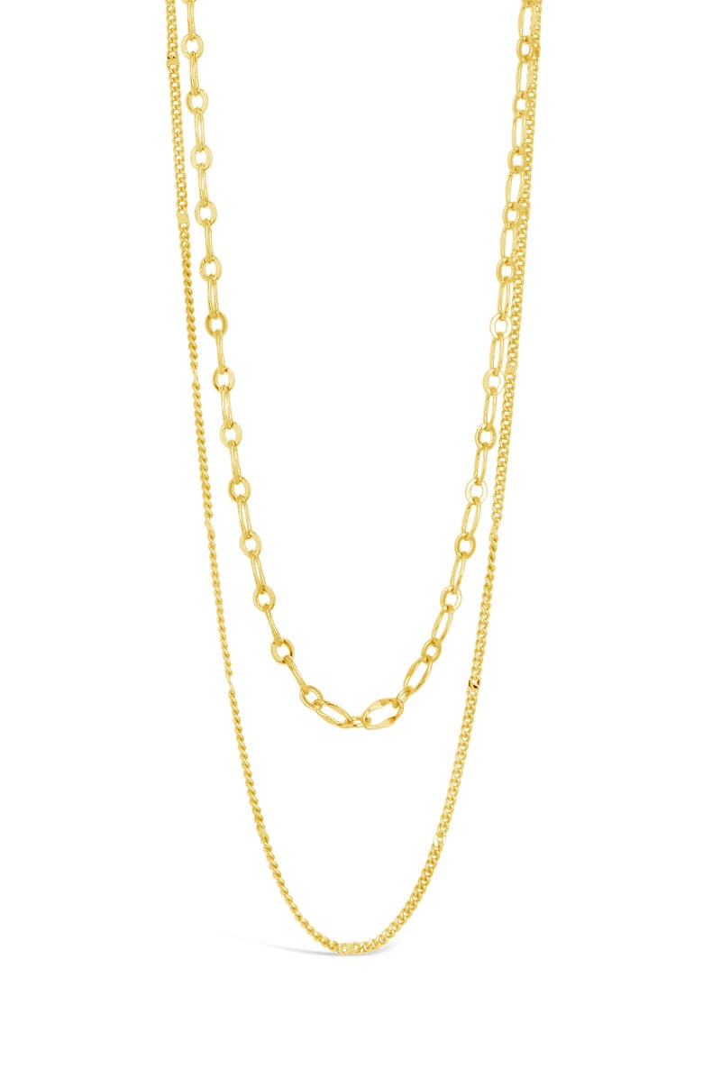Sterling Forever Serenity Layered Necklace, Main, color, Gold