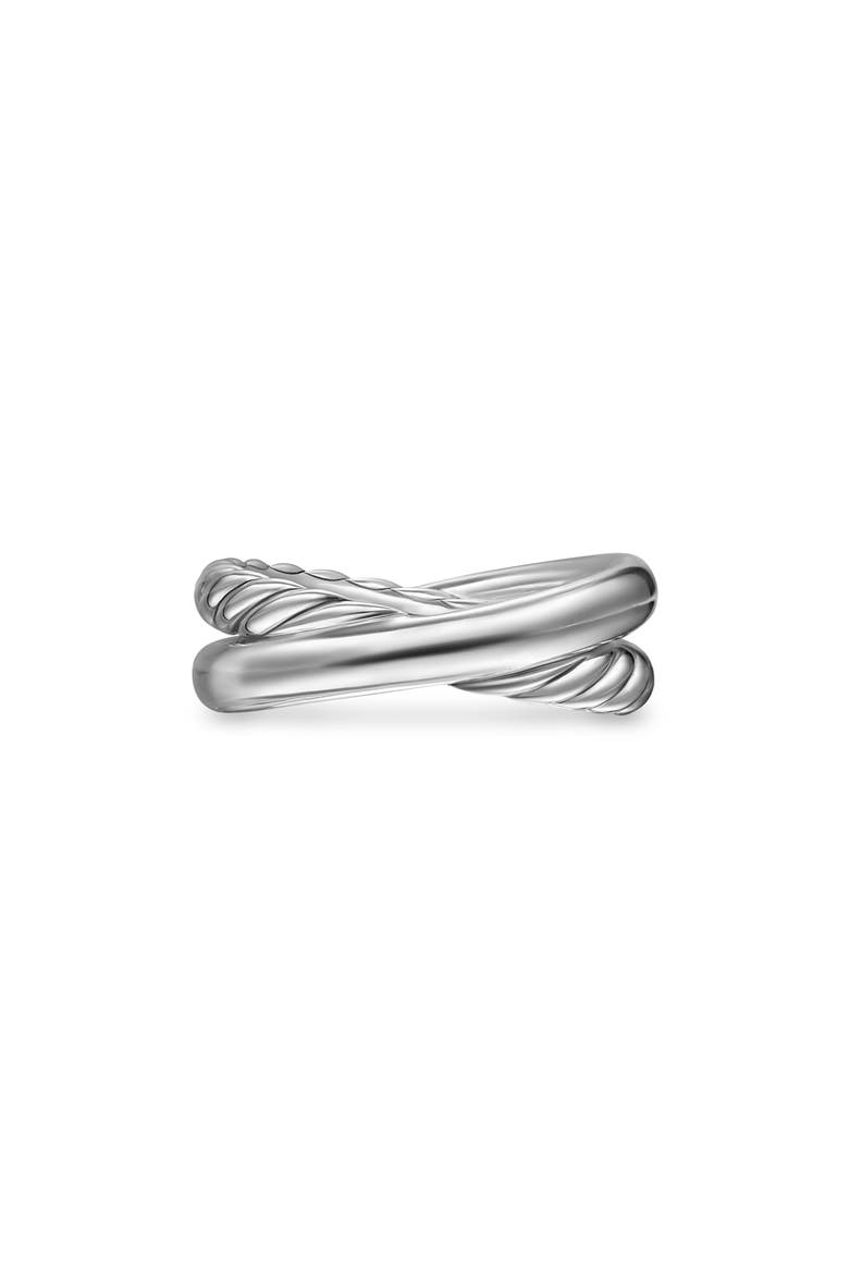 Crossover Two-Row Ring in Sterling Silver with 14K Yellow Gold, 7.5mm, Alternate, color, STERLING SILVER/ 14K GOLD - 6