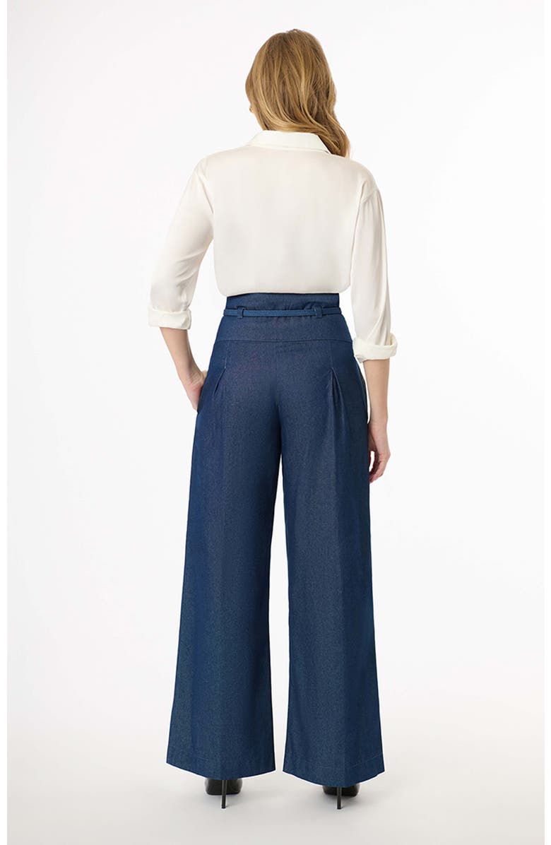 Unique Vintage Wide Leg Pleated Pants, Alternate, color, Blue Denim