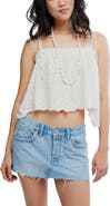 Free People Briana Textured Flower Crop Camisole