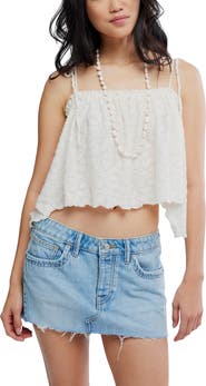 Free People Briana Textured Flower Crop Camisole
