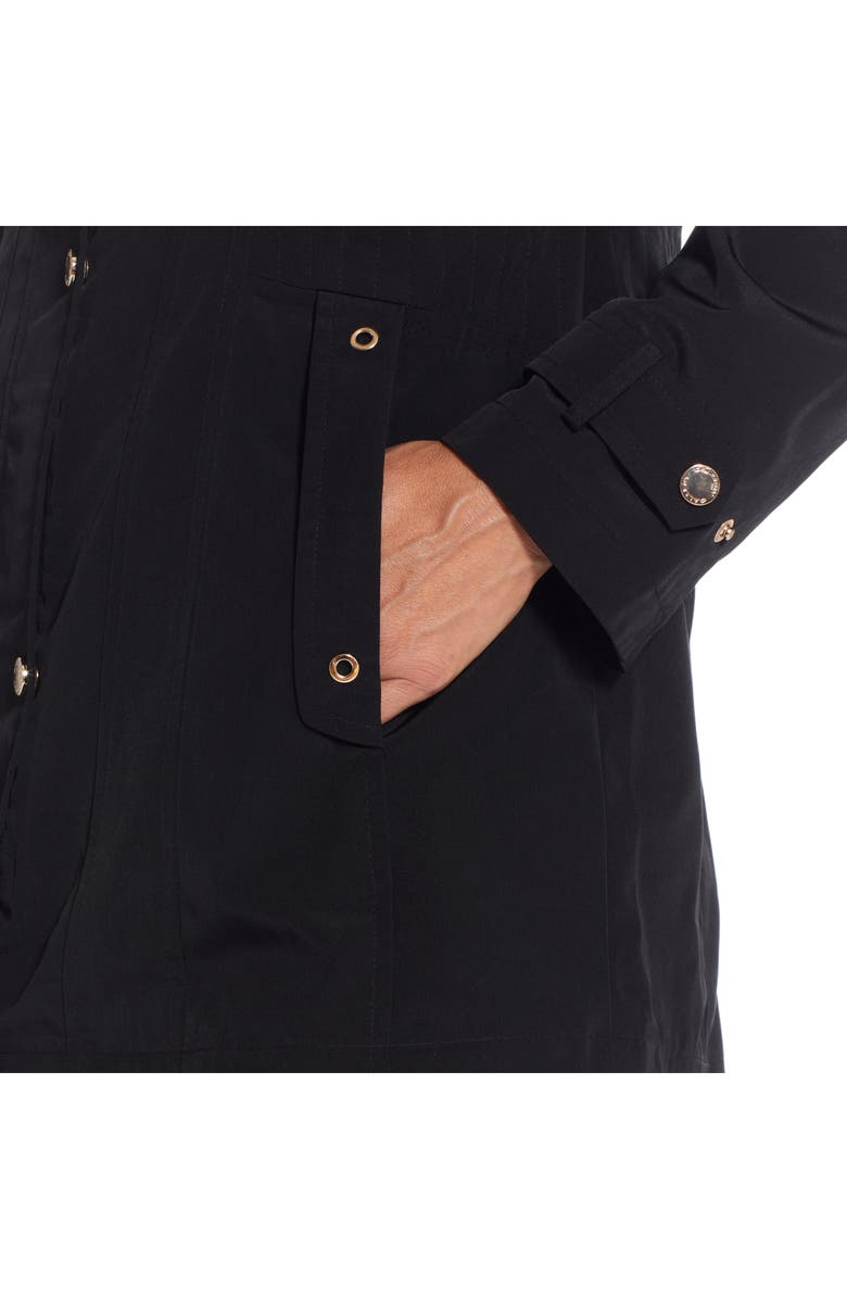 Gallery Water Resistant Zip Front Rain Jacket, Alternate, color, Black