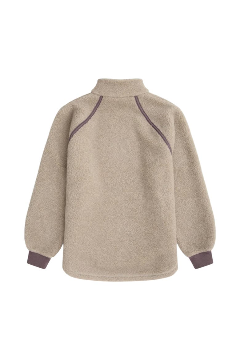 Bonnie Borg Trim Fleece Jacket, Alternate, color, Dark Beige