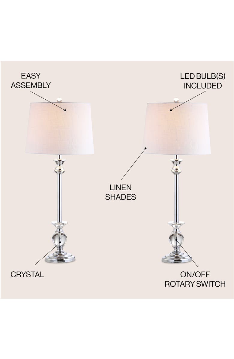 JONATHAN Y Elizabeth 33" Crystal/Metal LED Table Lamp, Clear/Chrome, Alternate, color, Clear/Chrome