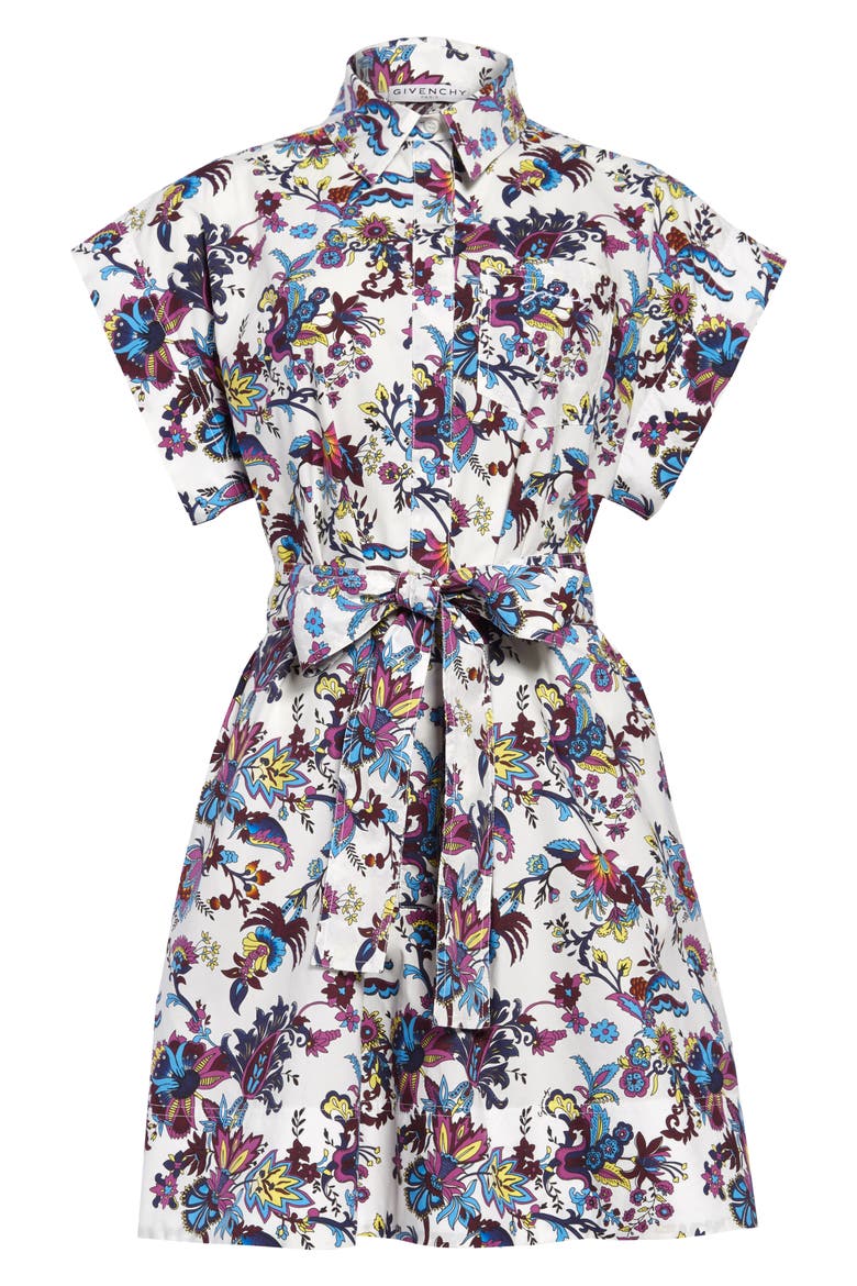 Floral Print Cotton Poplin Shirtdress, Main, color, ABELIA PRINT