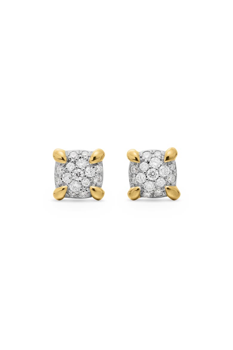 Petite Chatelaine® 18K Gold & Diamond Stud Earrings, Main, color, DIAMOND