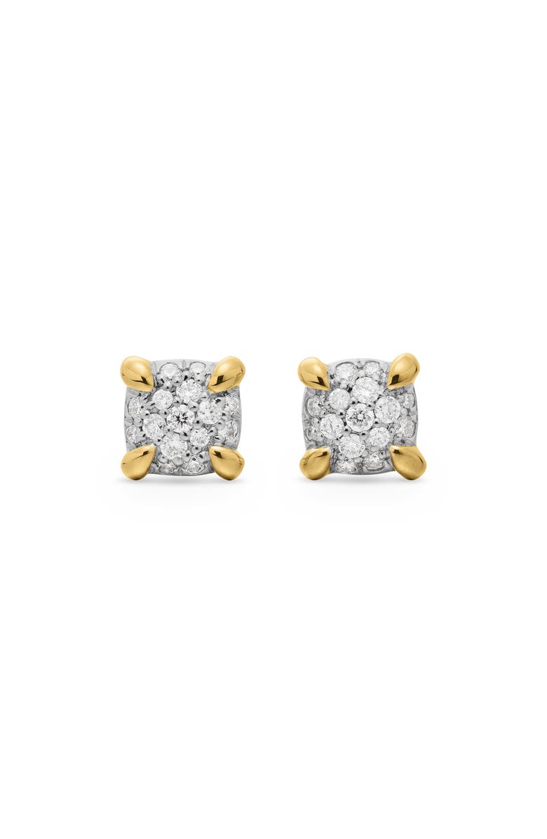 David Yurman Petite Chatelaine<sup>®</sup> 18K Gold & Diamond Stud Earrings, Main, color, Diamond
