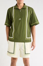 MALBON Playa Short Sleeve Half Zip Popover Windshirt