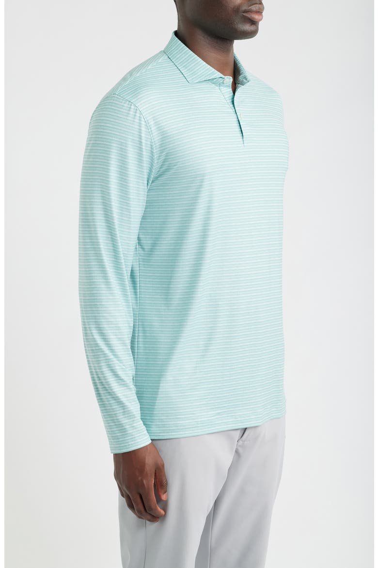 Printed Track Stripe Long Sleeve Performance Polo, Alternate, color, SUBLIME