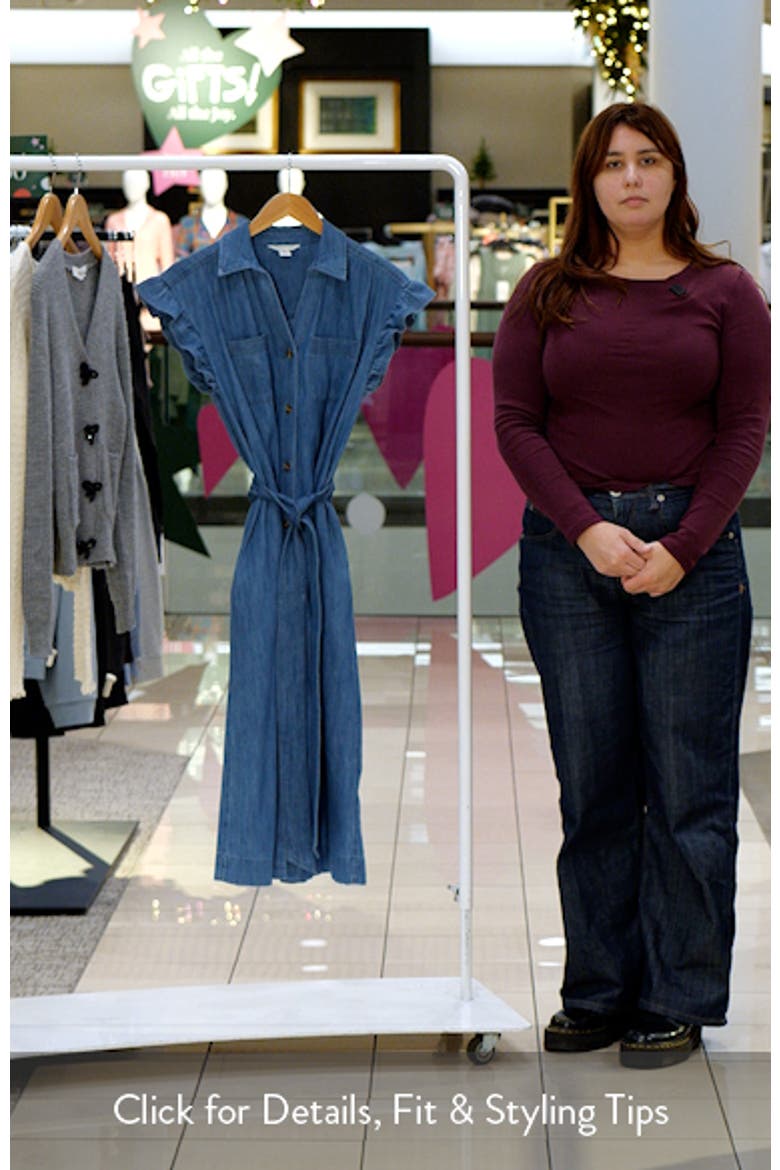 Tie Waist Denim Midi Dress video