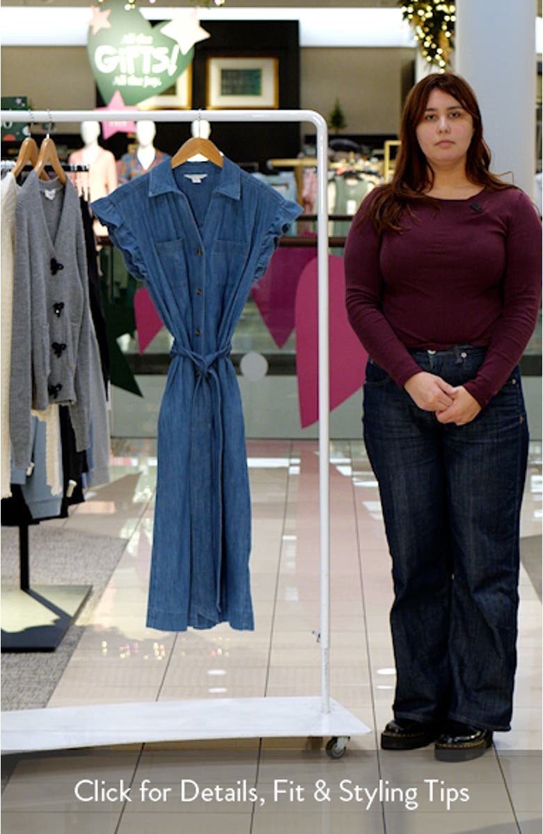 Tie Waist Denim Midi Dress, sales video thumbnail