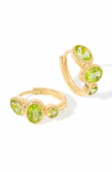 YS GEMS Gemstone Huggie Hoop Earrings