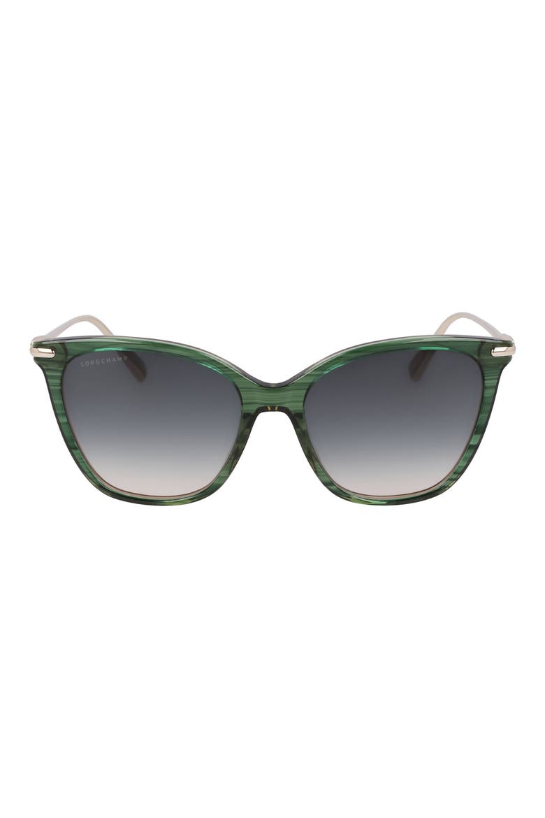 Roseau 55mm Rectangular Sunglasses, Main, color, STRIPED GREEN