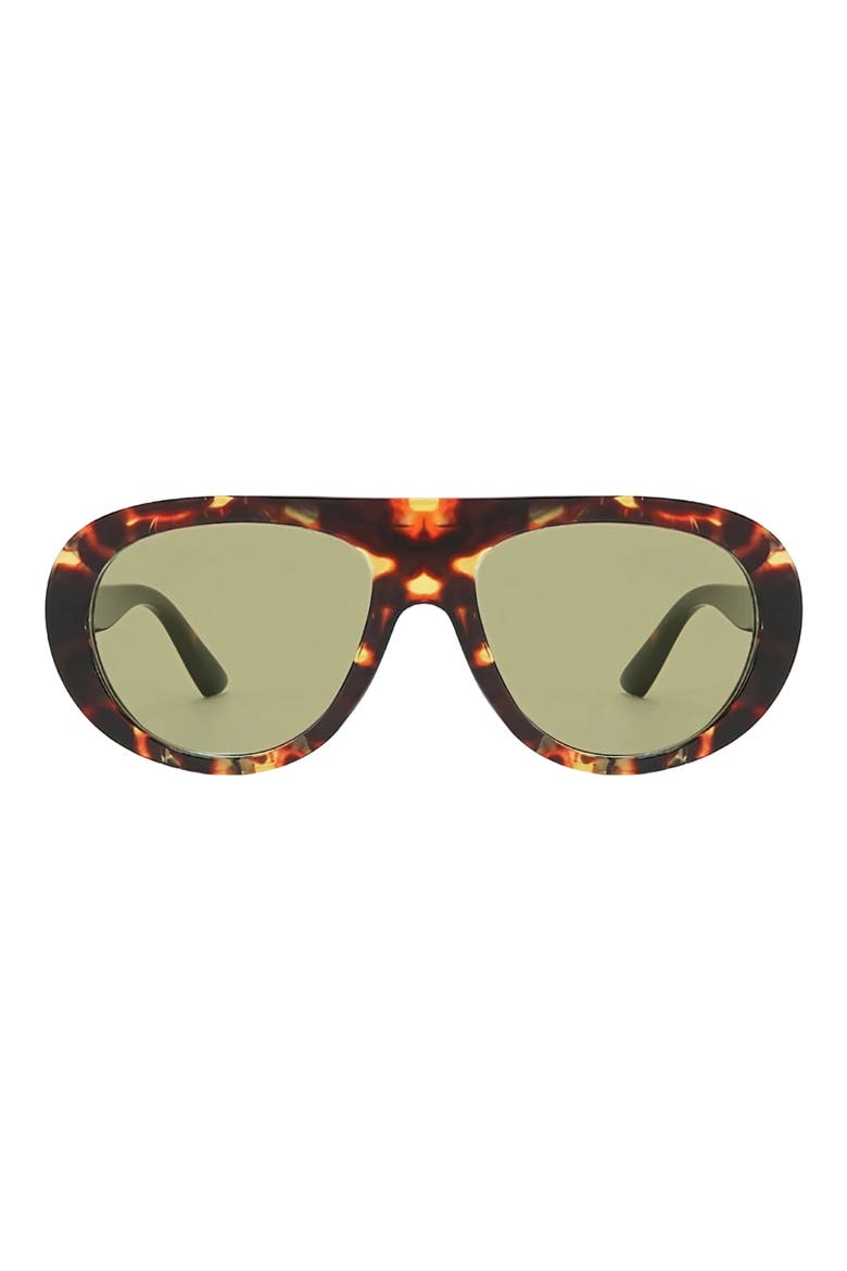 Oeane 55mm Polarized Aviator Sunglasses, Main, color, TORTE / GREEN