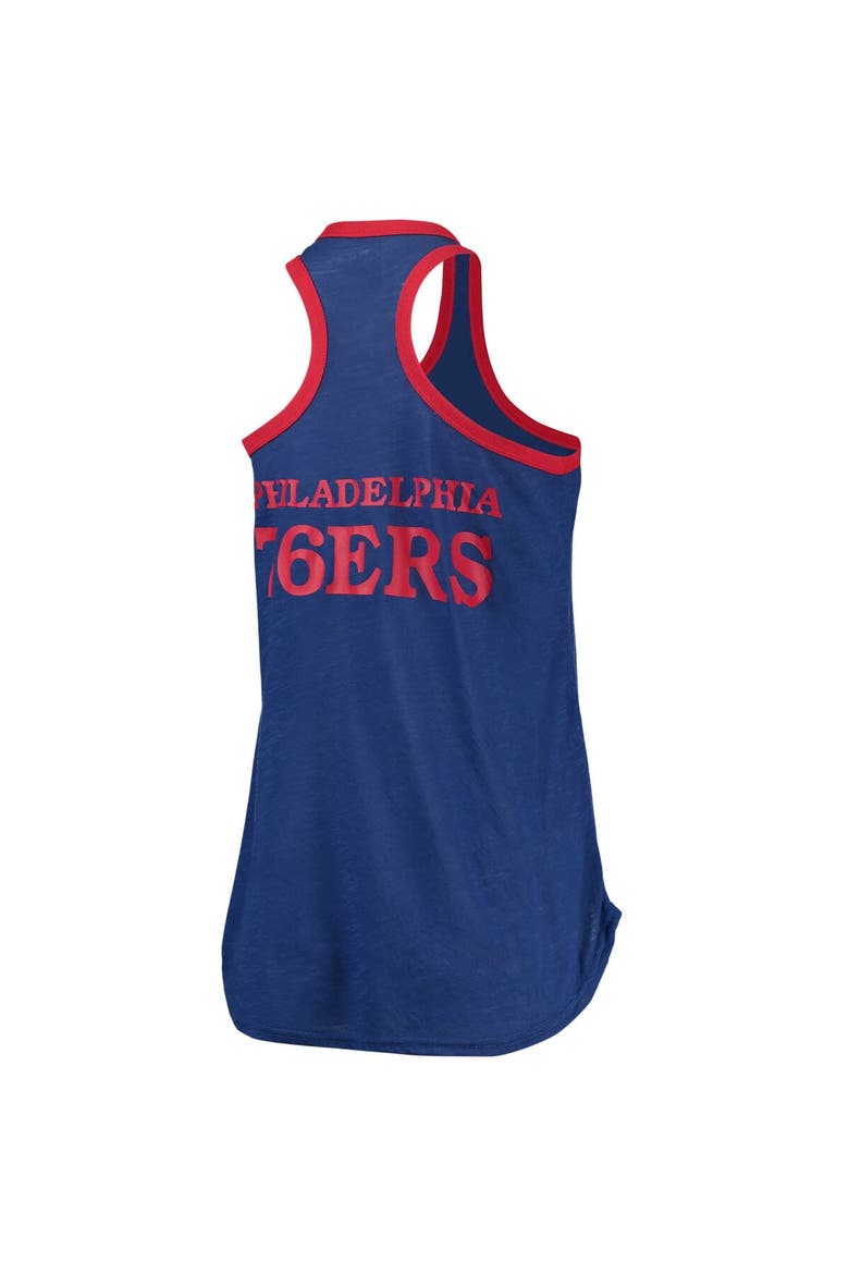 Women's G-III Sports by Carl Banks Royal Philadelphia 76ers Showdown Scoop-Neck Racerback Tank Top, Alternate, color, Royal