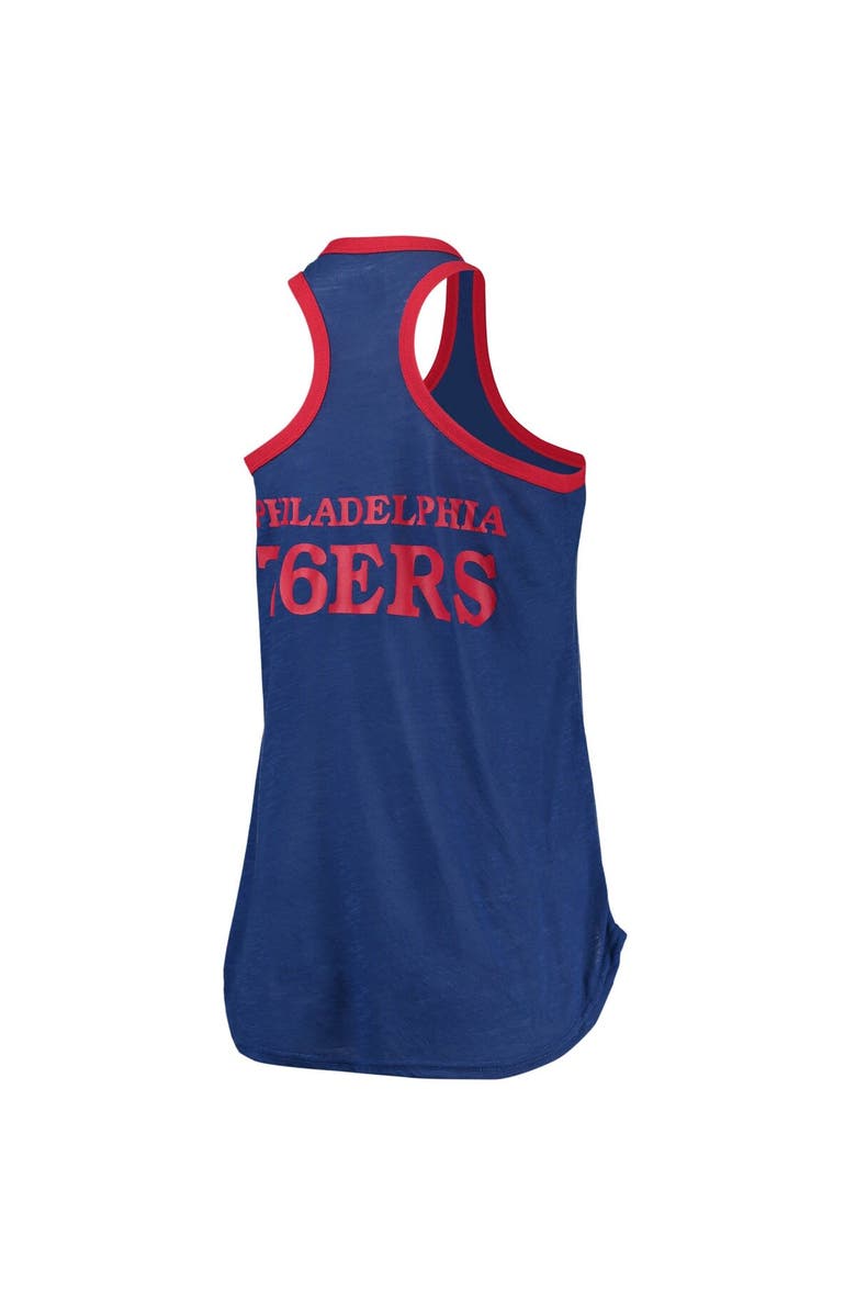 G-III SPORTS BY CARL BANKS Women's G-III Sports by Carl Banks Royal Philadelphia 76ers Showdown Scoop-Neck Racerback Tank Top, Alternate, color, Royal