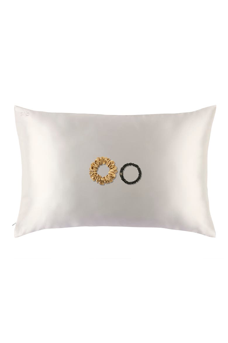 The Medusa Pure Silk Pillowcase & Scrunchies Set, Main, color, MEDUSA