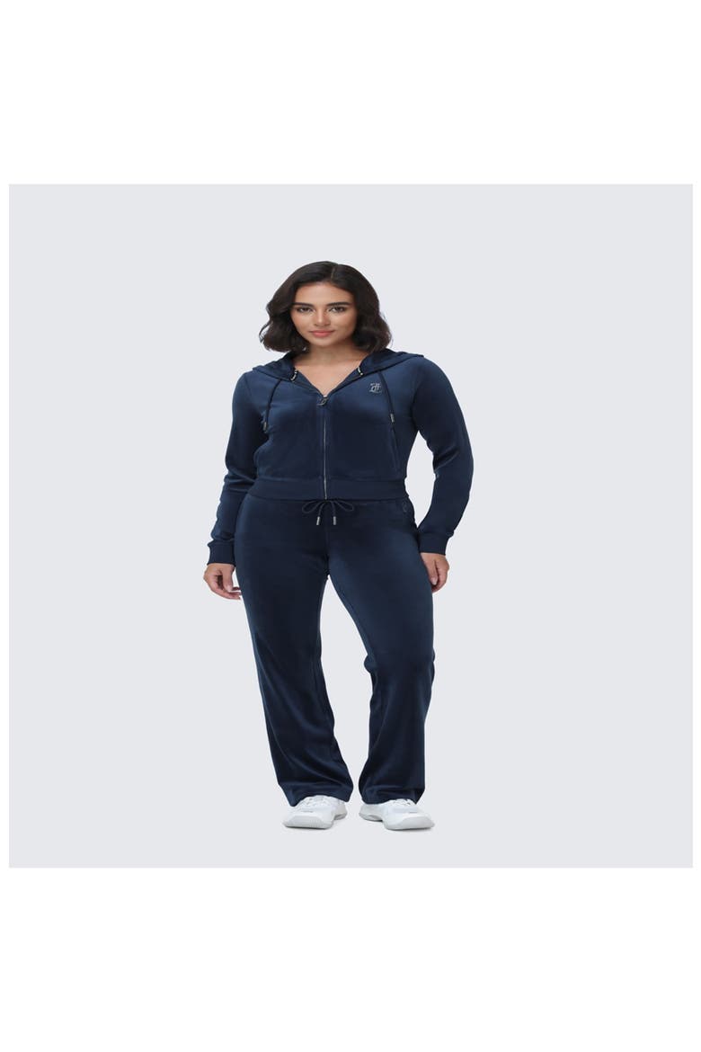 Rib Waist Track Pant With Double Bling, Alternate, color, REGAL BLUE