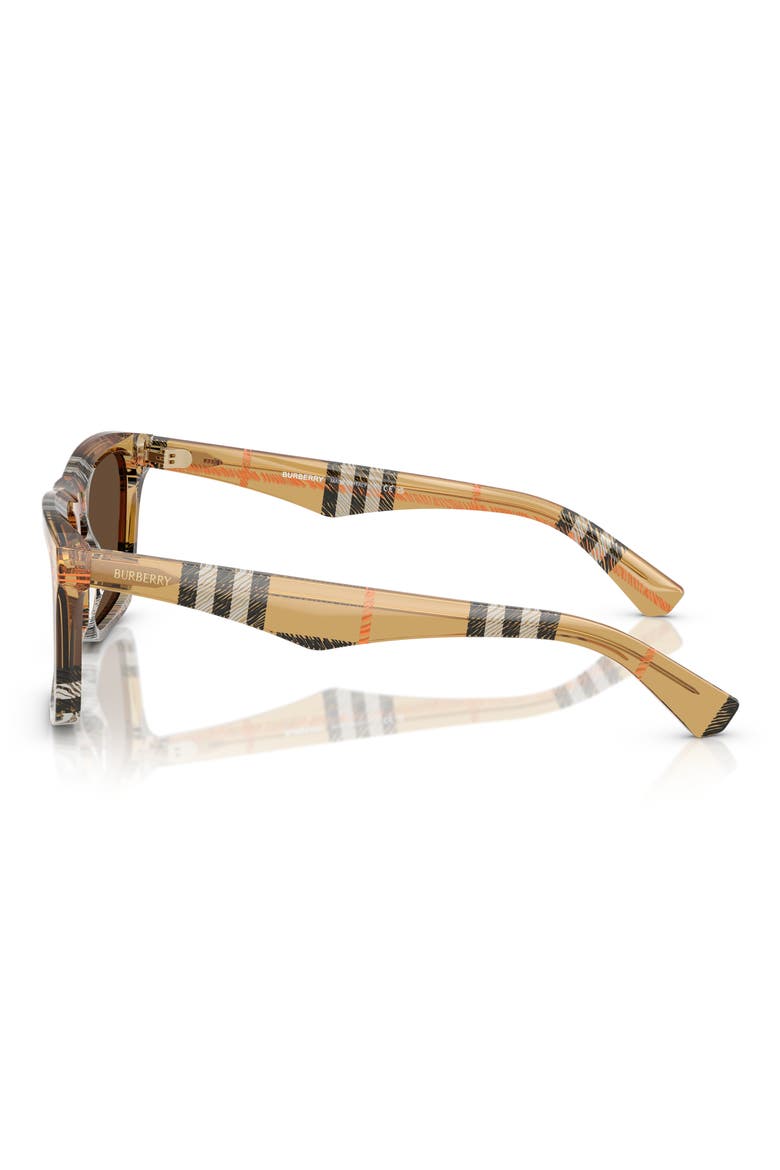 57mm Square Sunglasses, Alternate, color, LIGHT BROWN