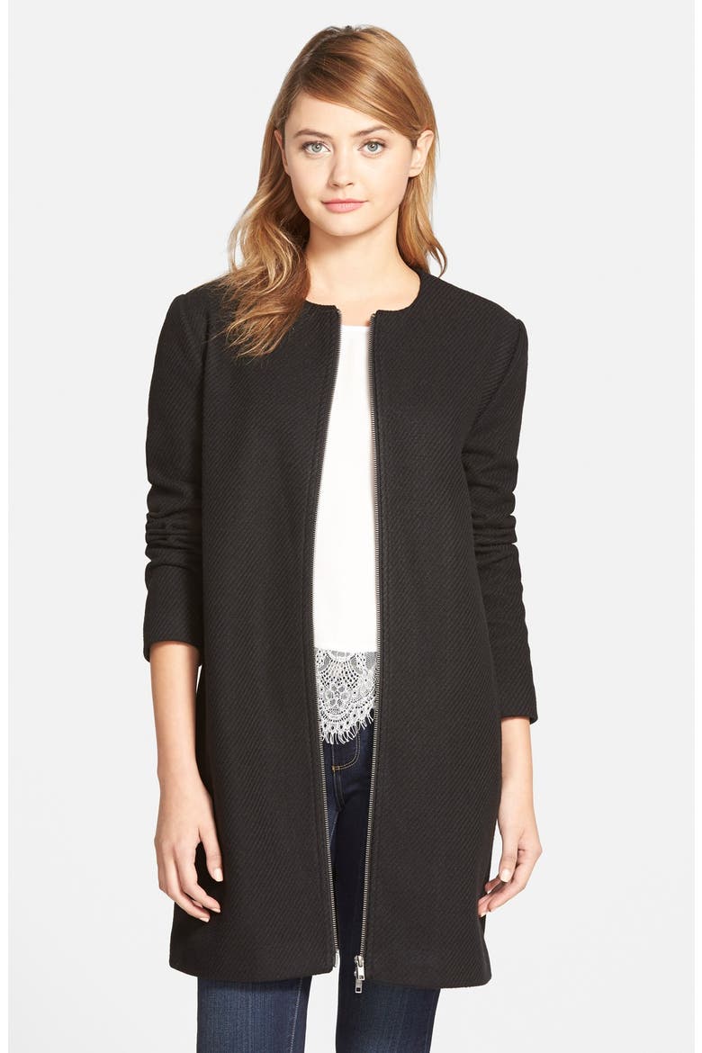 'Windsor' Car Coat, Main, color, BLACK