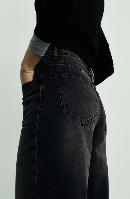 Mango Women's Danila Wide Leg High-rise Jeans In Black Denim